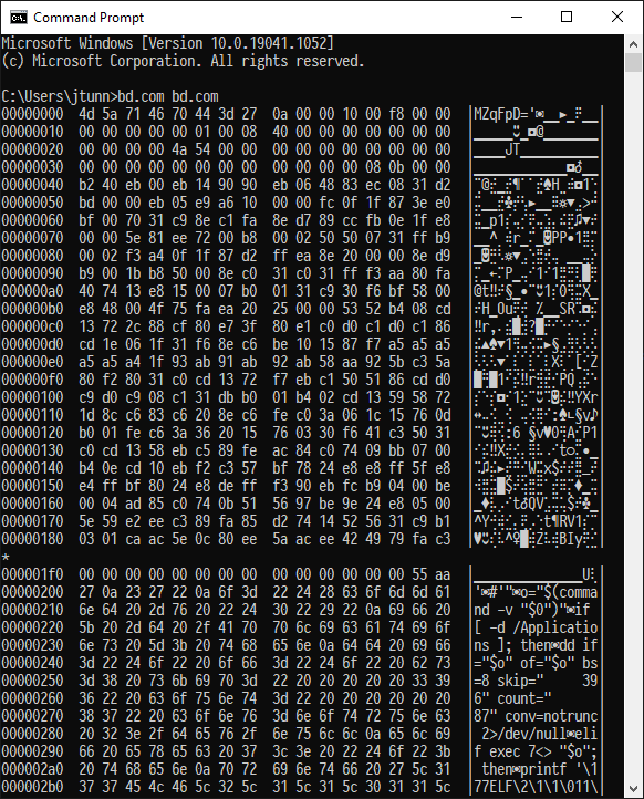 [output of braille dump program]