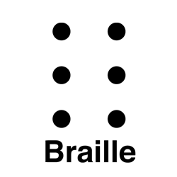 [braille logo]