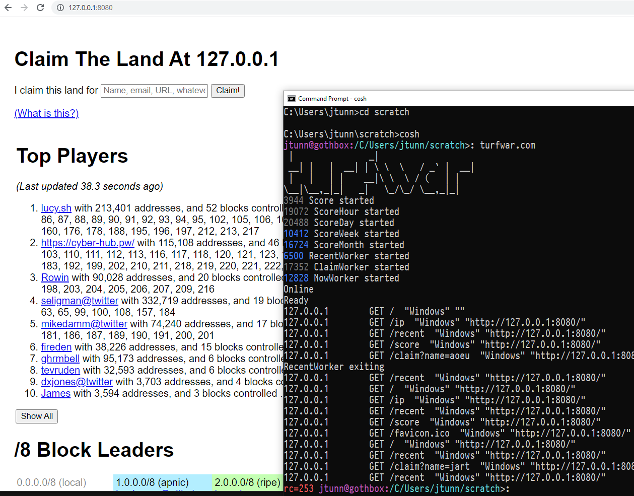 [TurfWar HTTP server running on WIN32]